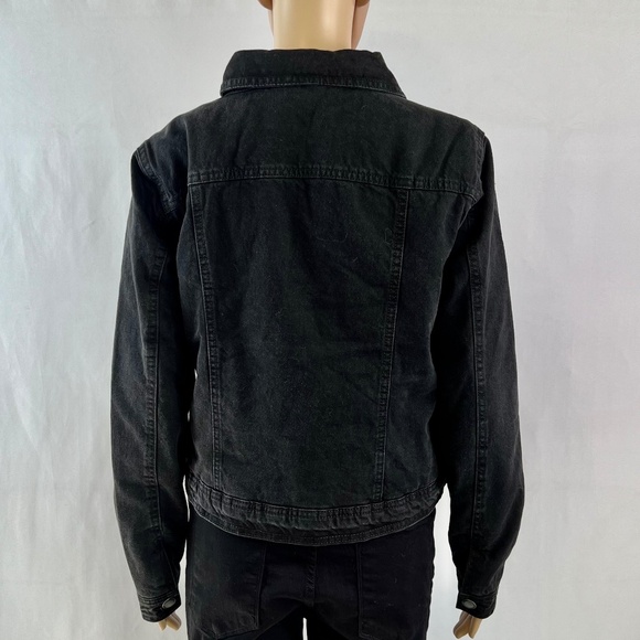 NWT Suko Jeans Sherpa Lined Trucker Black Denim Jacket, Size M - Picture 5 of 10